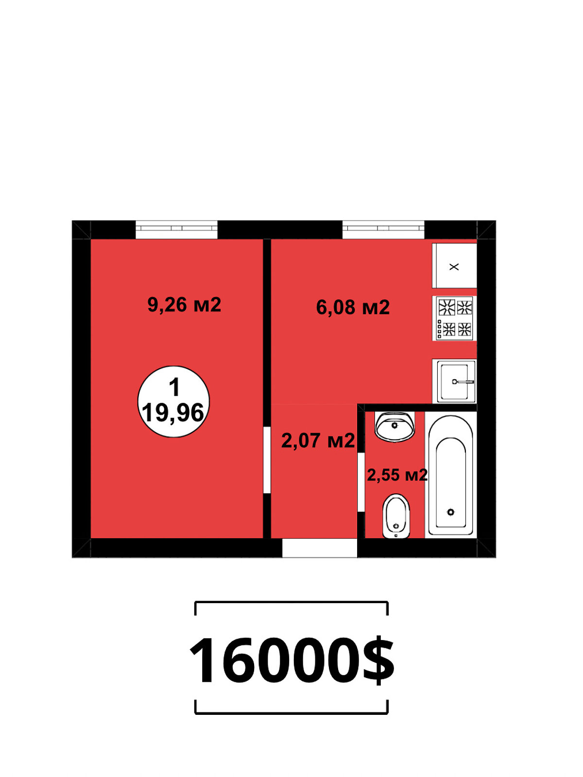 Продажа однокомнатной квартиры в Боярке, на пер. Сосновый 9, фото 1 Продажа однокомнатной квартиры в Боярке, на пер. Сосновый 9, фото 1