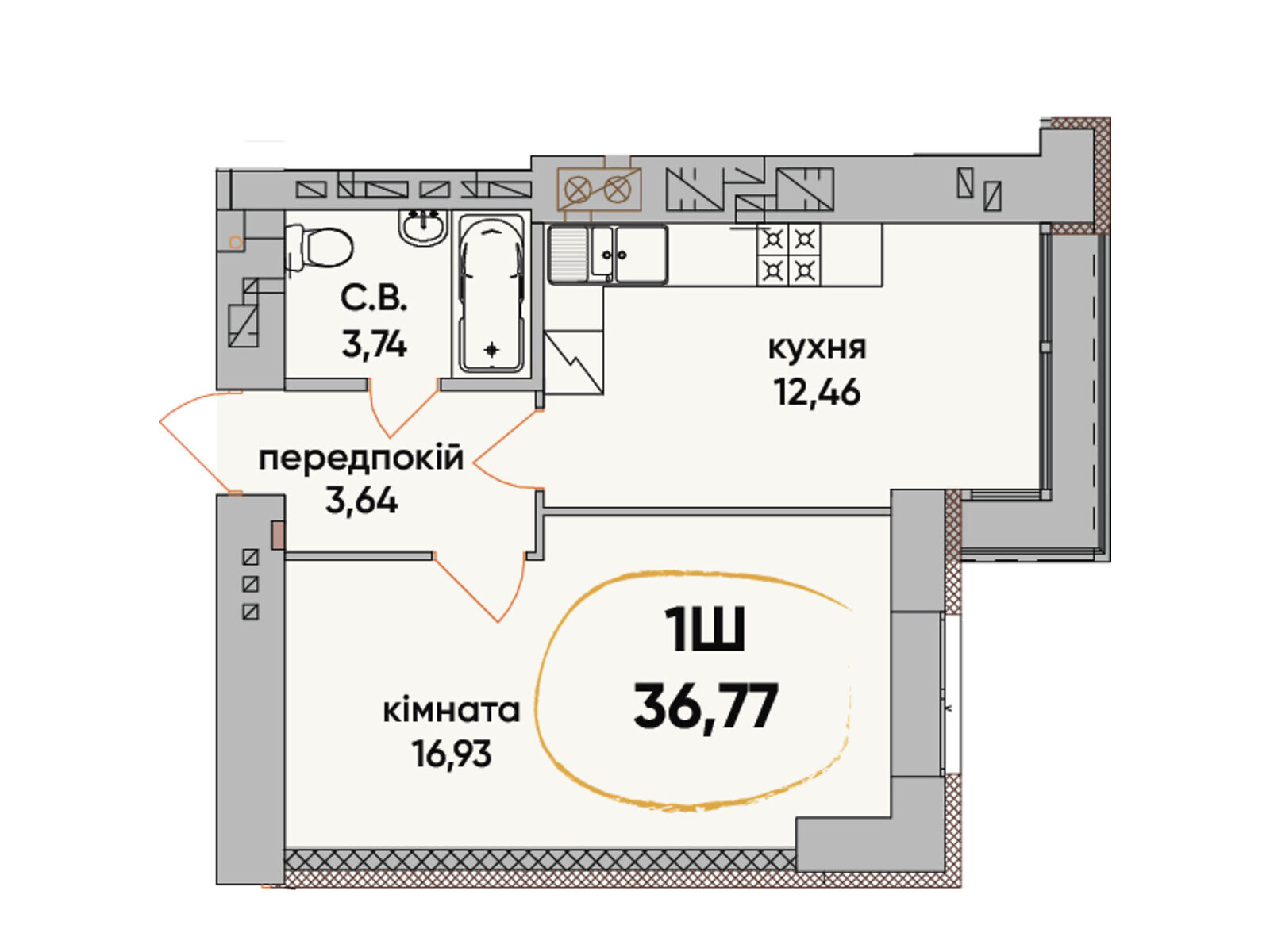 Продаж однокімнатної квартири в Бучі, на вул. Івана Кожедуба 8, район Буча фото 1