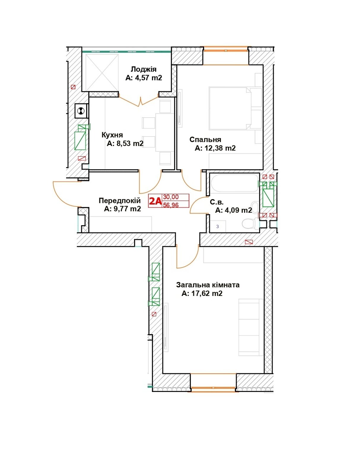 Продажа двухкомнатной квартиры в Буче, на ул. Вишневая 35, кв. 15, район Буча фото 1 Продажа двухкомнатной квартиры в Буче, на ул. Вишневая 35, кв. 15, район Буча фото 1