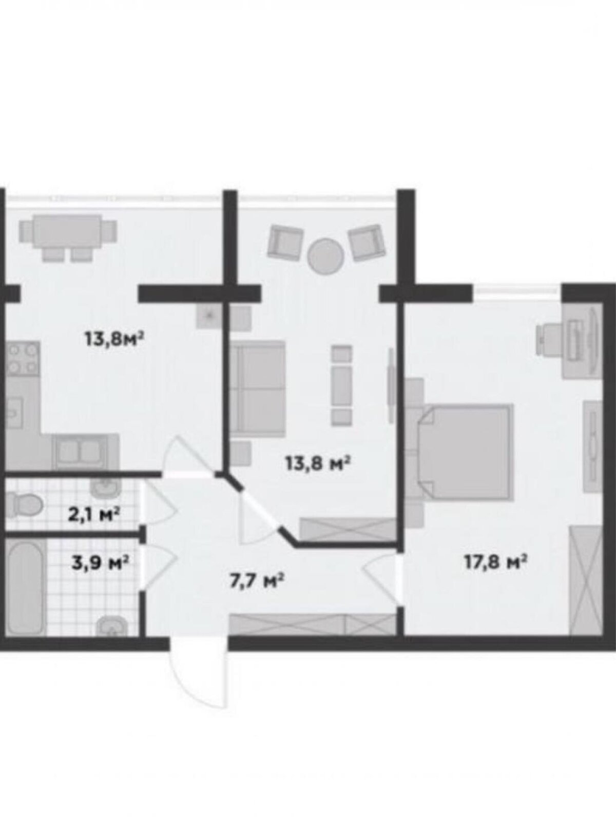 Продаж двокімнатної квартири в Бучі, на вул. Івана Кожедуба, фото 1