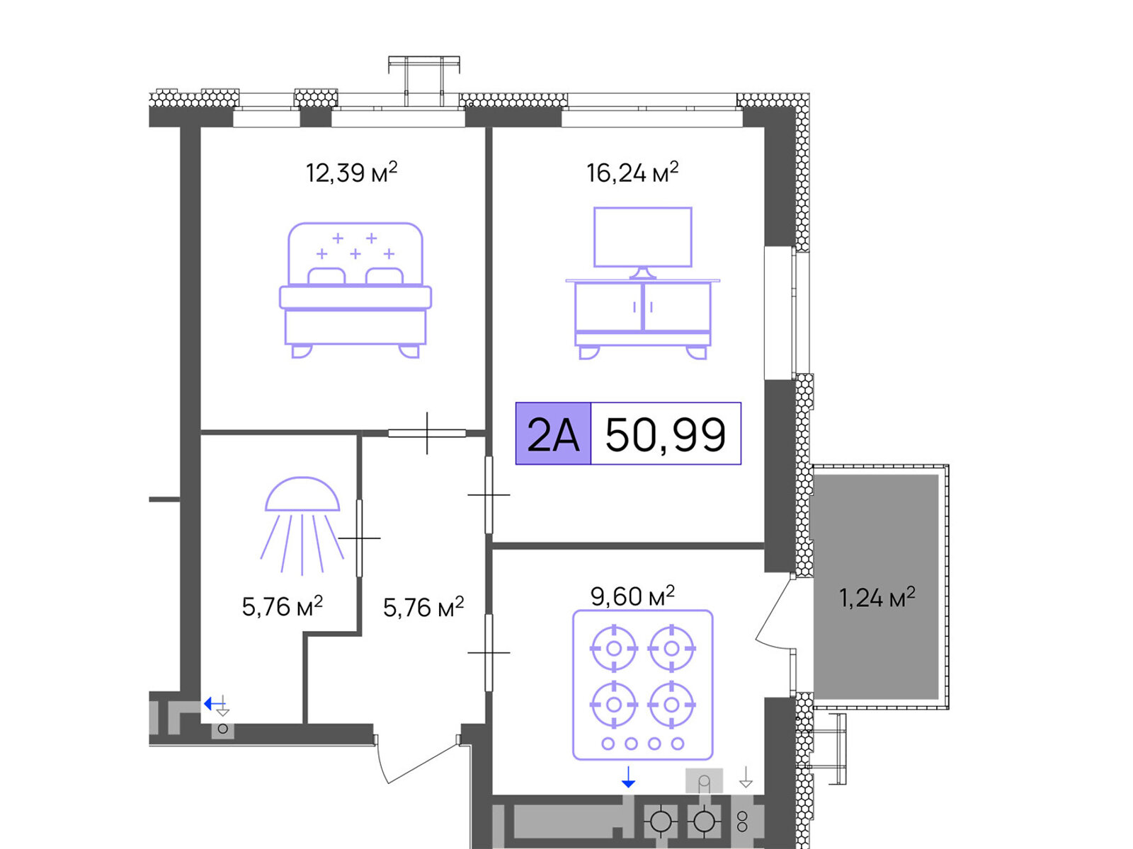 Продажа двухкомнатной квартиры в Черкассах, на ул. Маламужа Александра 31, фото 1