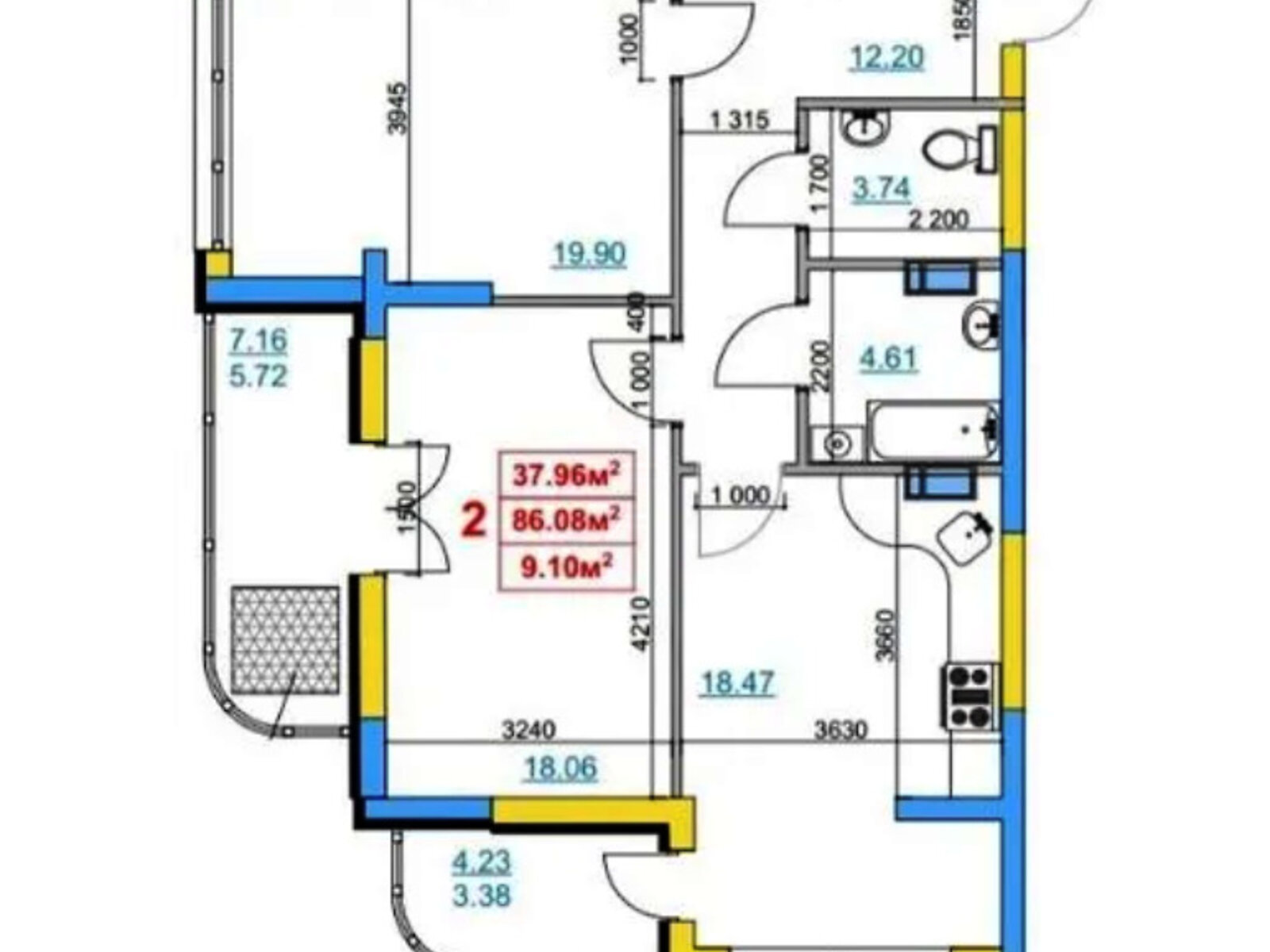 Продаж двокімнатної квартири в Черкасах, на вул. Припортова 22/1, район Придніпровський фото 1