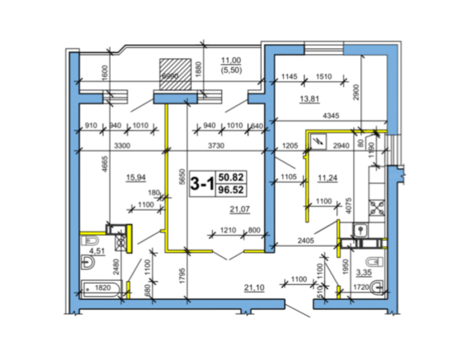 Продажа трехкомнатной квартиры в Черкассах, на ул. Амброса Сергея 35, фото 1