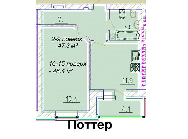 Продажа однокомнатной квартиры в Черкассах, на ул. Байды-Вишневецкого 68, район Сосновский фото 1