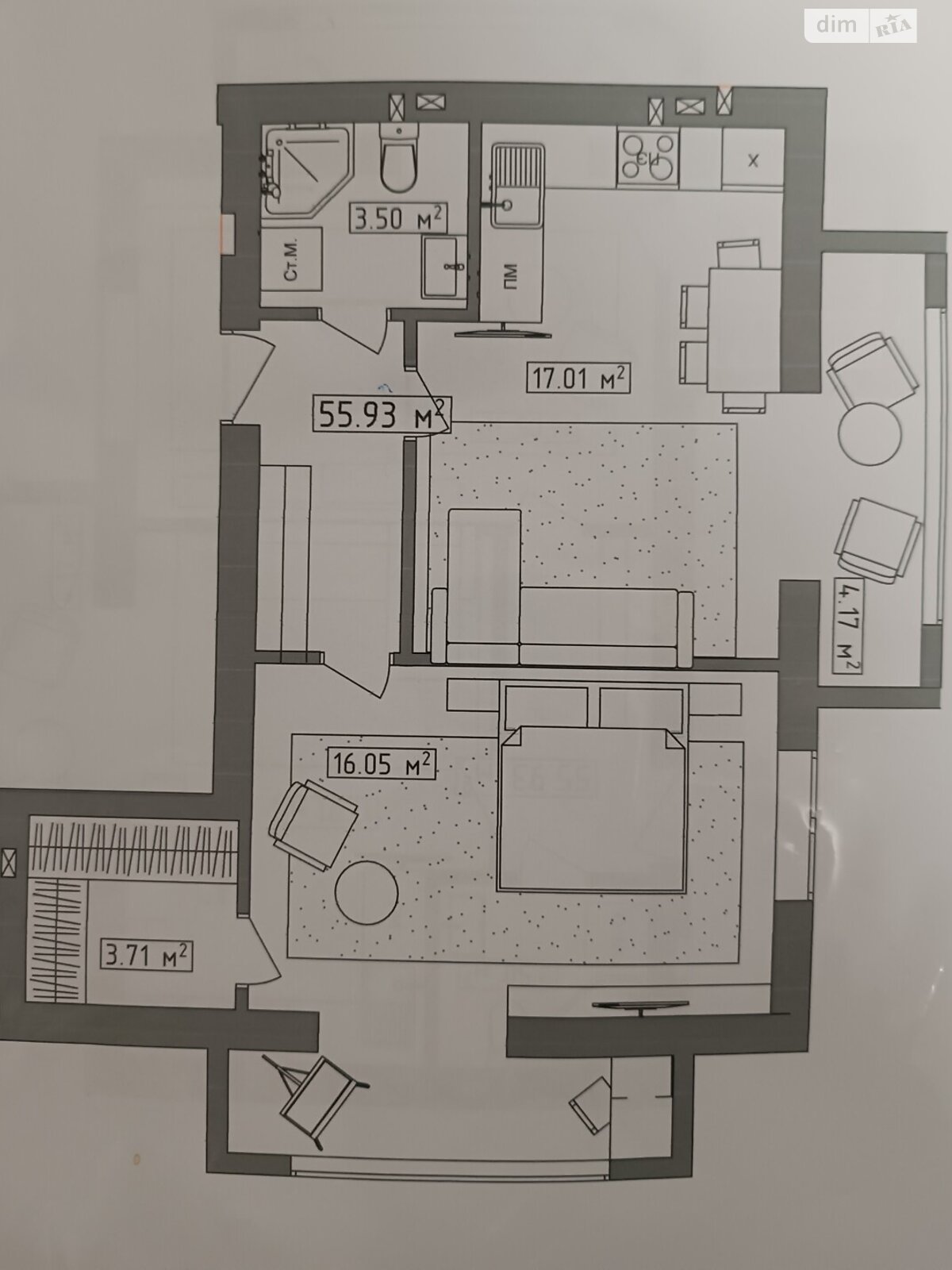 Продаж однокімнатної квартири в Черкасах, на вул. Сінна 32, район 700-річчя фото 1