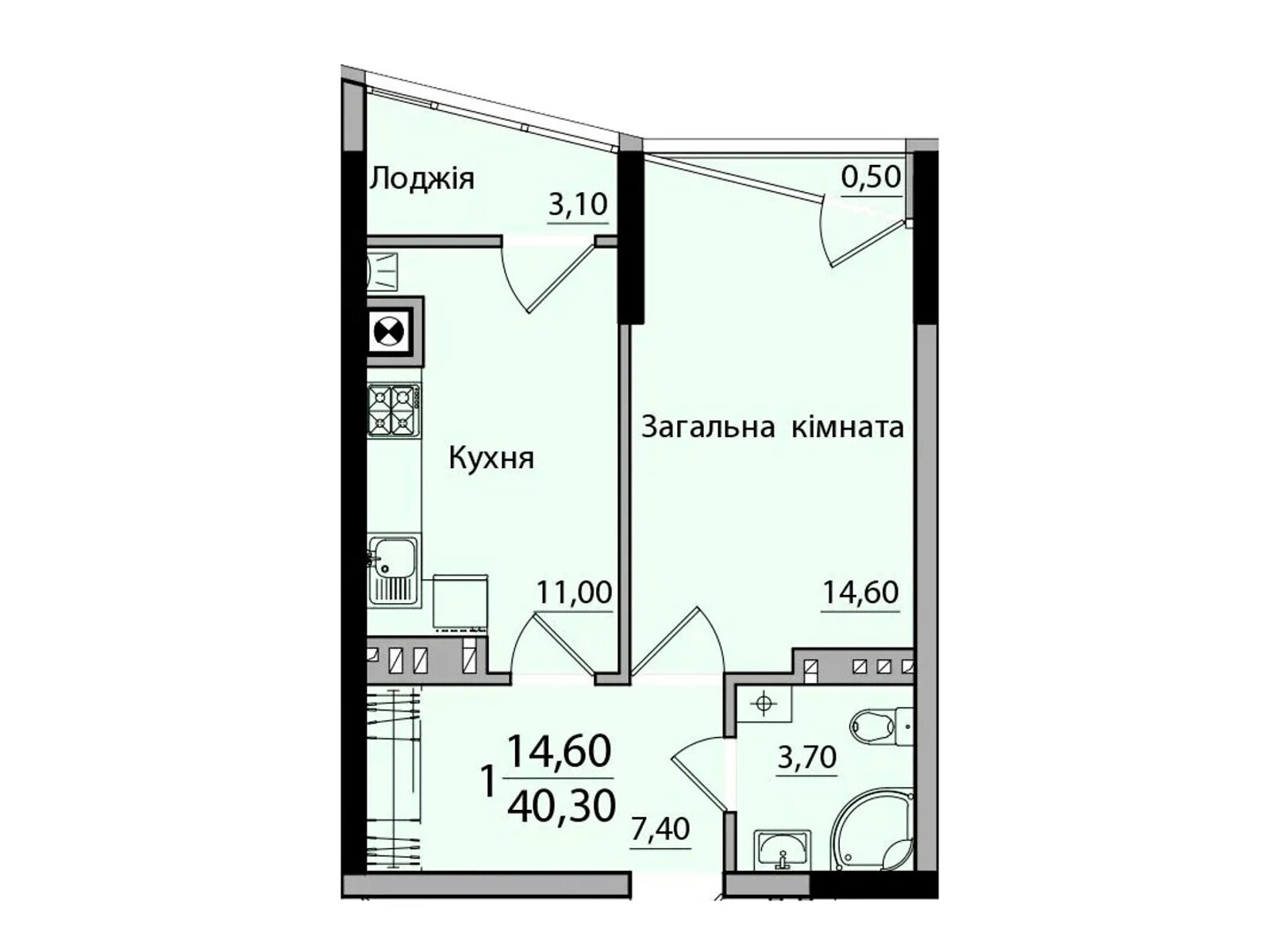 Продажа однокомнатной квартиры в Черновцах, на ул. Русская 238, фото 1