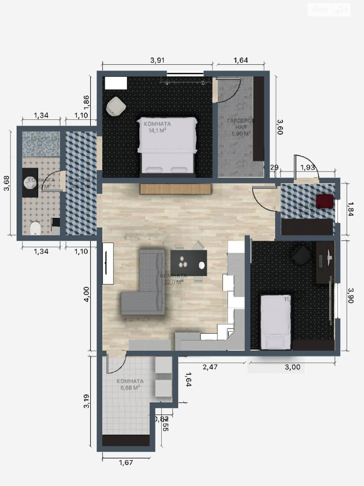 Продажа трехкомнатной квартиры в Давыдове, на ул. Галицкая 5Б, фото 1