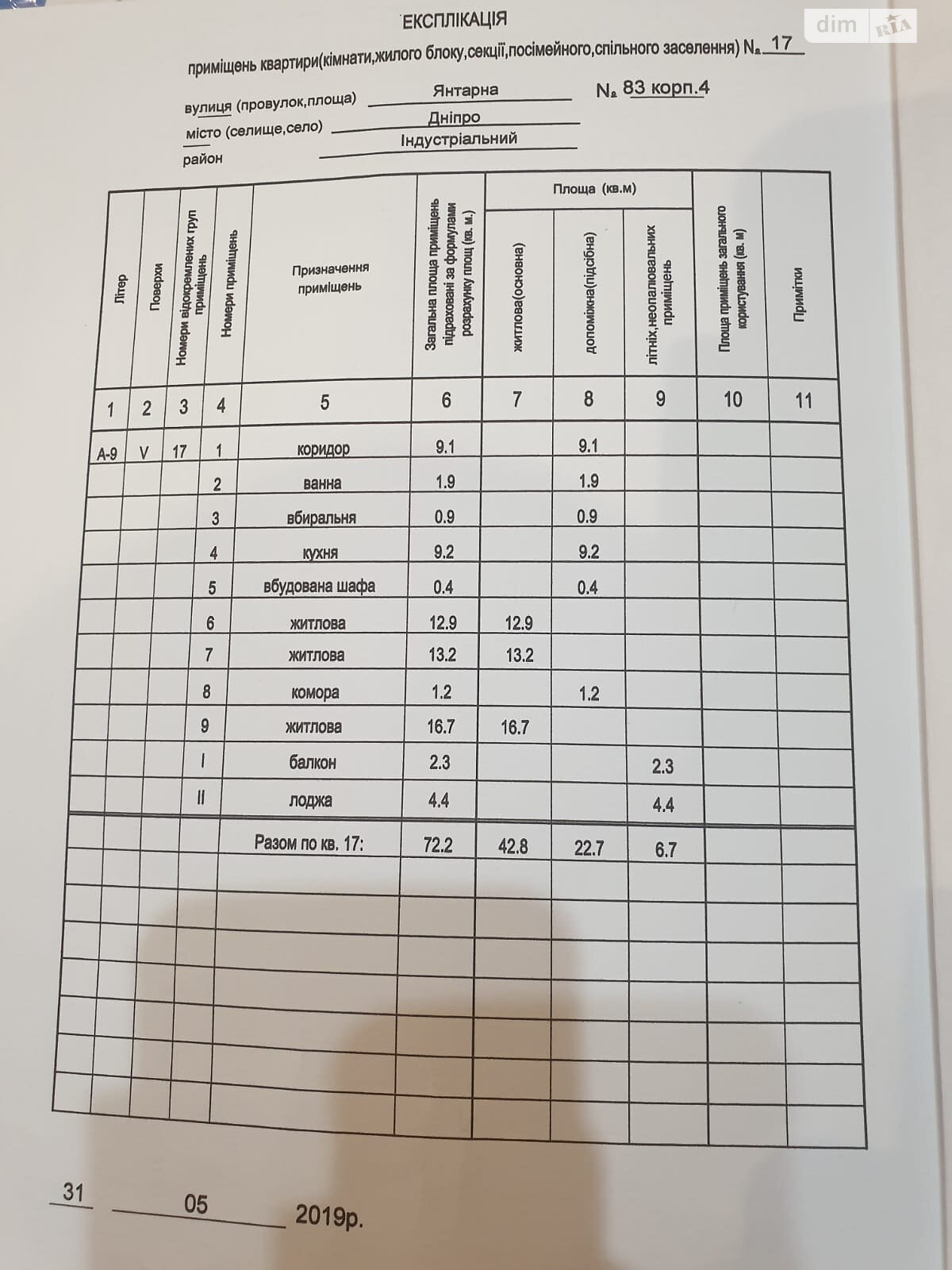 Продаж трикімнатної квартири в Дніпрі, на вул. Янтарна 83, кв. 17, район Калинівський фото 1 Продаж трикімнатної квартири в Дніпрі, на вул. Янтарна 83, кв. 17, район Калинівський фото 1