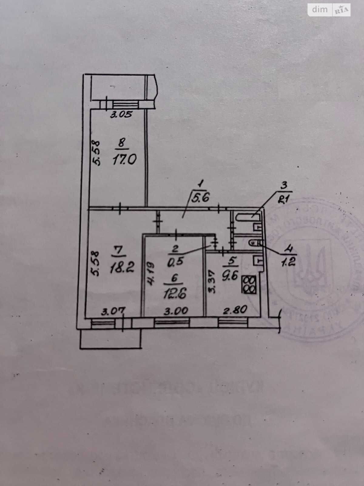 Продаж трикімнатної квартири в Дніпрі, на пров. Штабний 5, район Перемога-6 фото 1