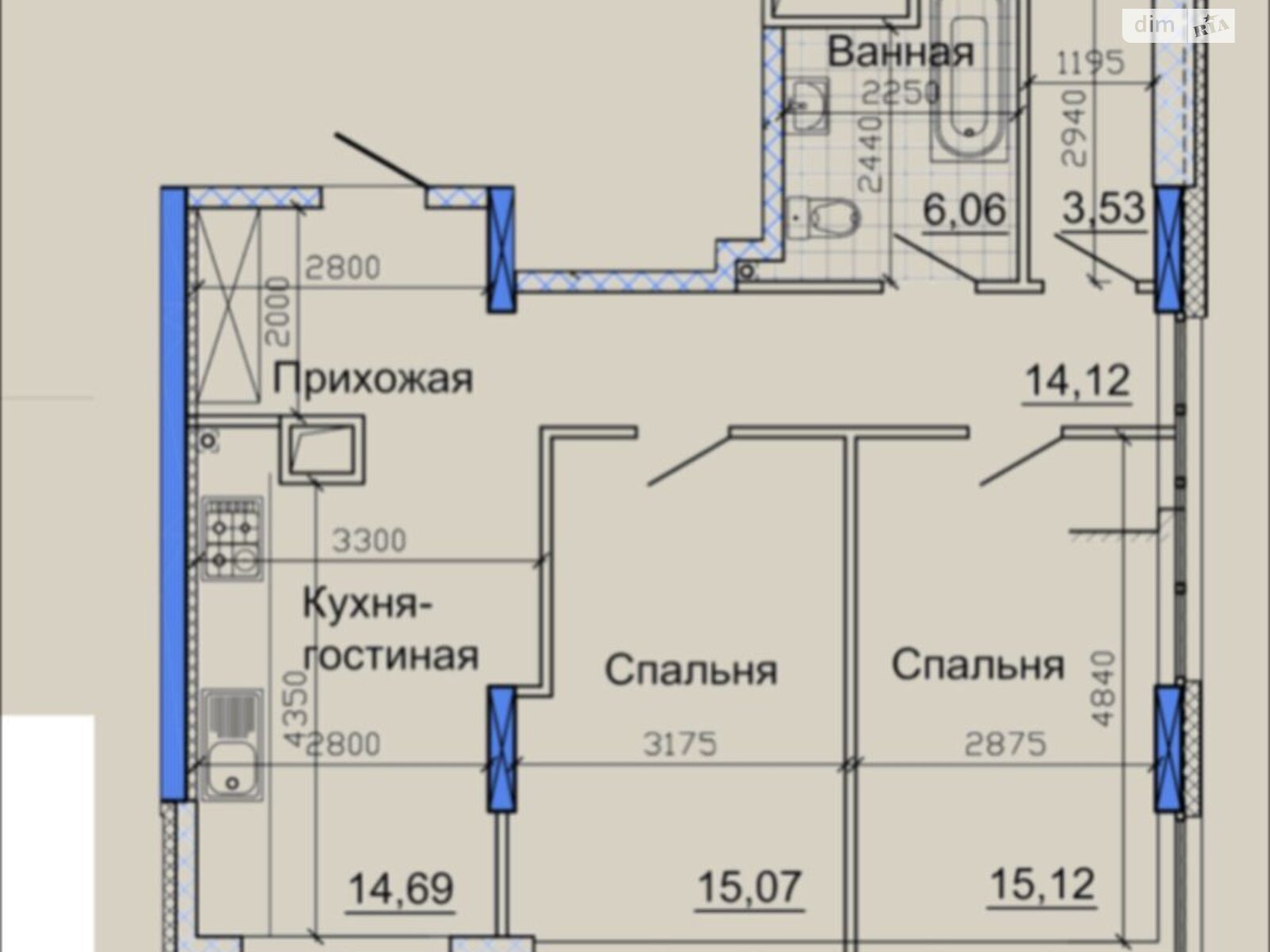 Продаж трикімнатної квартири в Дніпрі, на вул. Вернадського Володимира 35Н, район Соборний фото 1