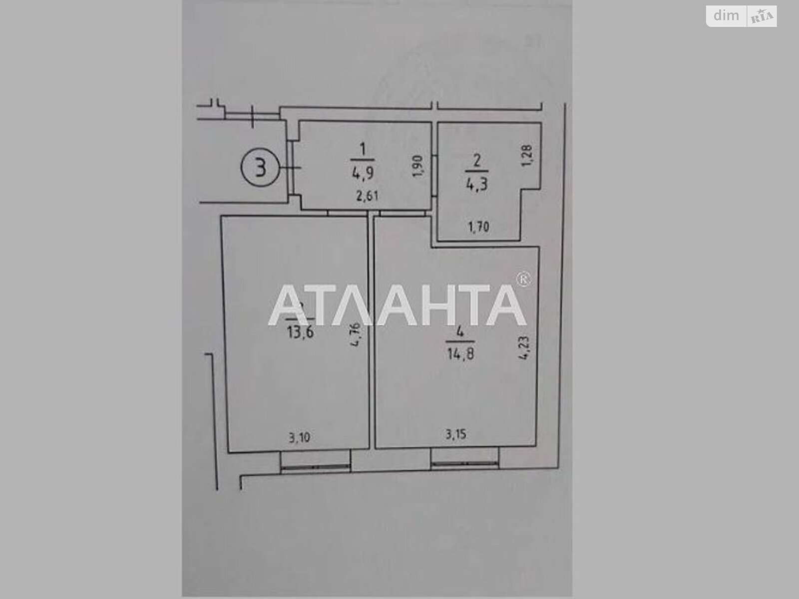 Продаж однокімнатної квартири в Гатне, на пров. Грушевського, фото 1