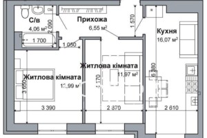 Продаж двокімнатної квартири в Гатне, на пров. Грушевського 12, фото 2