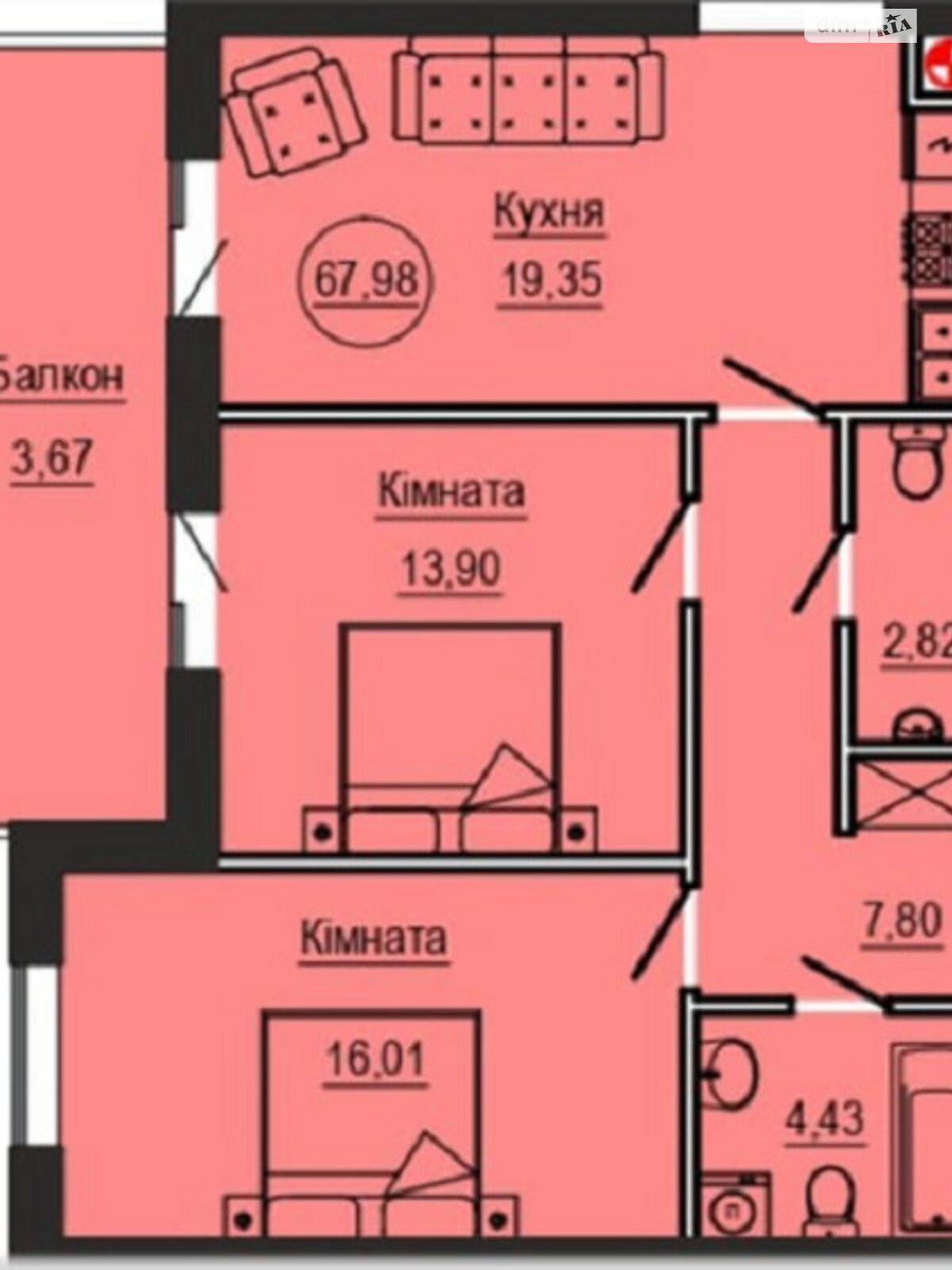 Продажа двухкомнатной квартиры в Городке, на ул. Вячеслава Черновола 8, район Городок фото 1