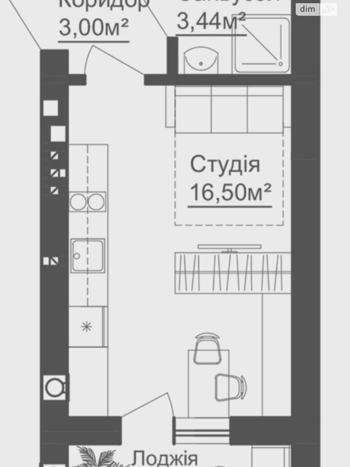 Продаж однокімнатної квартири в Гостомелі, на вул. Українська 12/2, фото 1