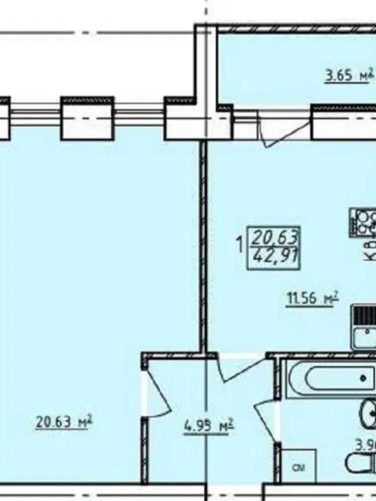 Продаж однокімнатної квартири в Харкові, на вул. Заливна 8А, район Основ’янський фото 1