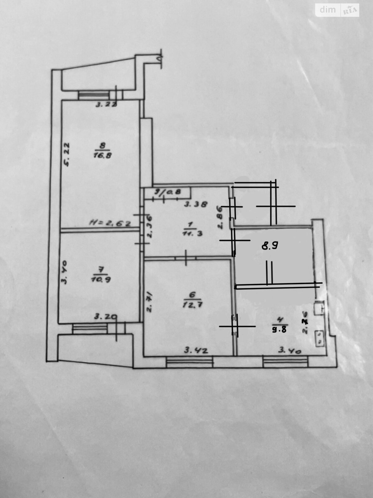 Продаж трикімнатної квартири в Харкові, на вул. Клочківська 154А, кв. 25, район Шевченківський фото 1