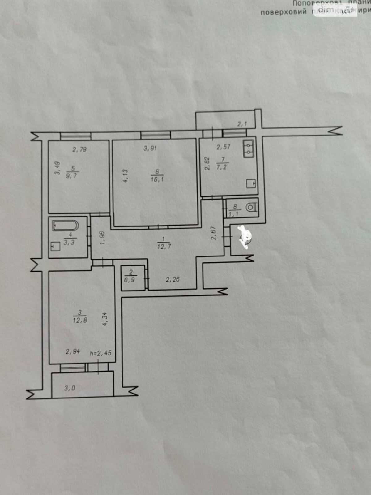 Продажа трехкомнатной квартиры в Хмельницком, на ул. Козака 62, кв. 92, район Дубово фото 1