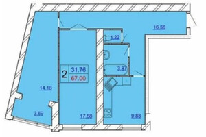 Продажа двухкомнатной квартиры в Хмельницком, на пер. Гетмана Мазепы 31/1А, район Дубово фото 2