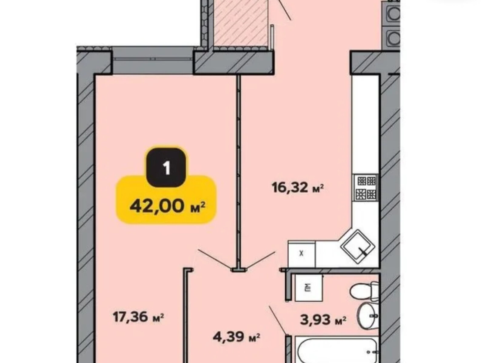 Продаж однокімнатної квартири в Хмельницькому, на вул. Інститутська 6/1А, фото 1