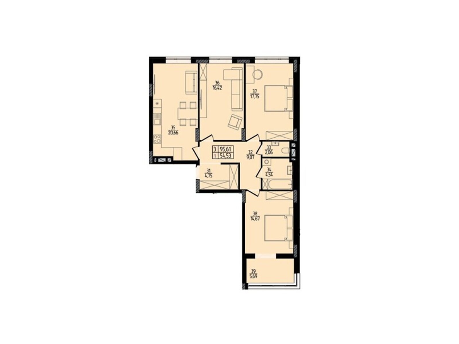 Продажа трехкомнатной квартиры в Хмельницком, на ул. Каменецкая 137А, фото 1