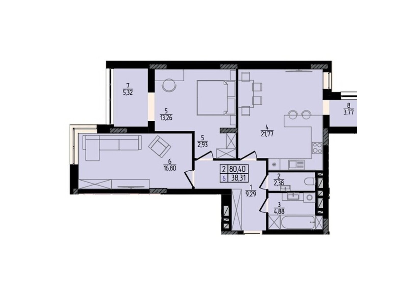 Продажа двухкомнатной квартиры в Хмельницком, на ул. Каменецкая 137А, фото 1