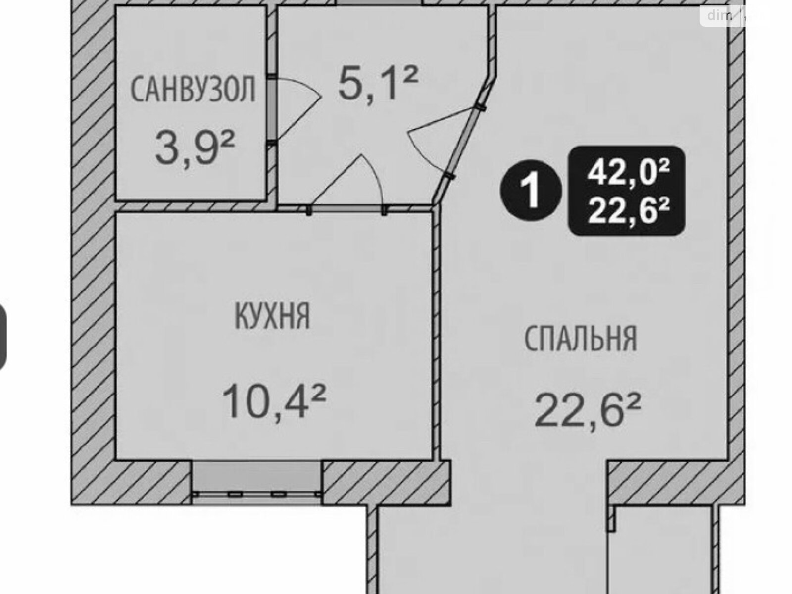 Продаж однокімнатної квартири в Хмельницькому, на вул. Озерна 14/1, фото 1