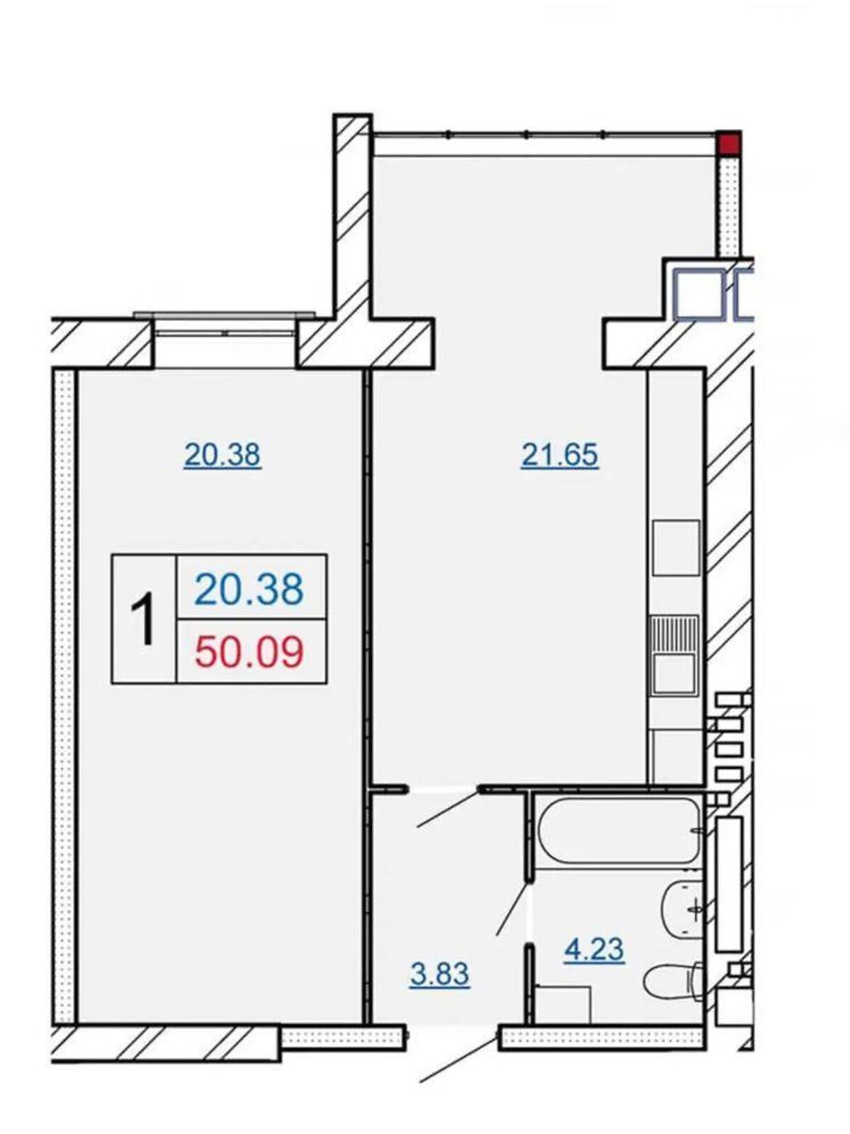 Продажа однокомнатной квартиры в Хмельницком, на ул. Кармелюка, район Озёрный фото 1