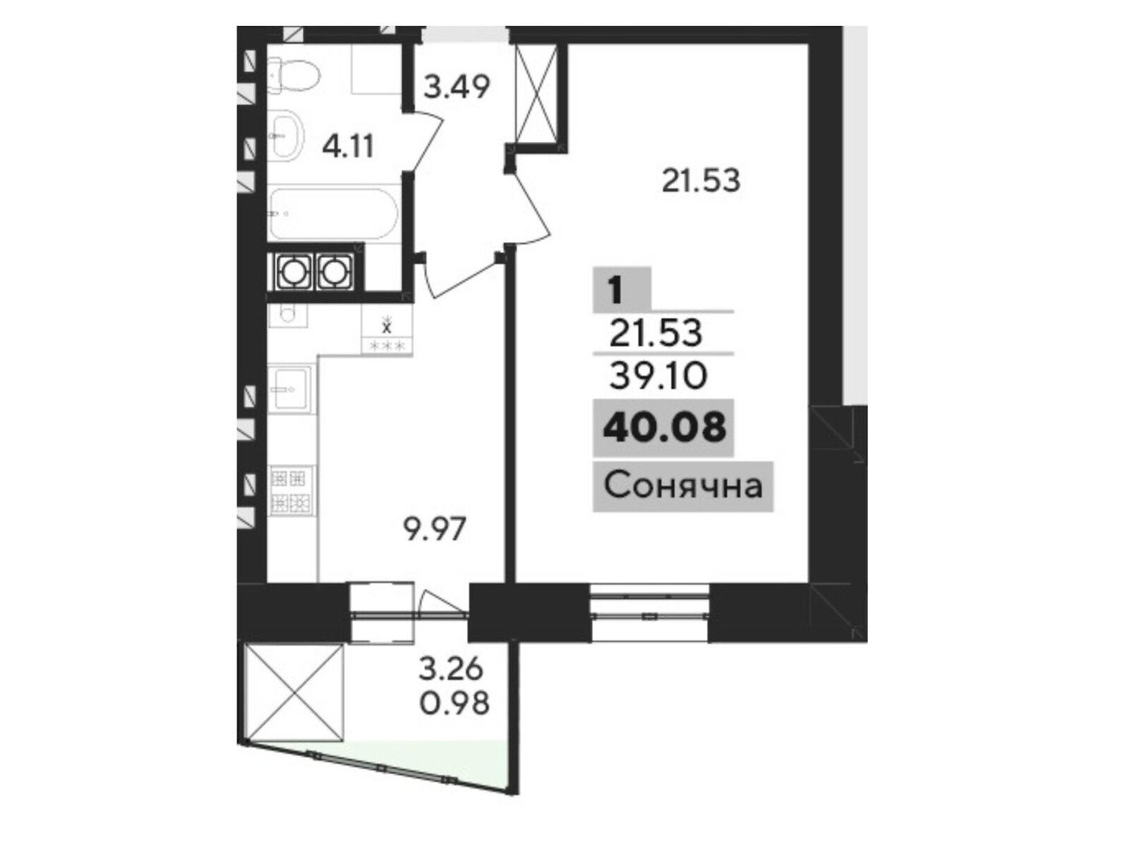 Продажа однокомнатной квартиры в Хмельницком, на пер. Панаса Мирного 9/1, фото 1