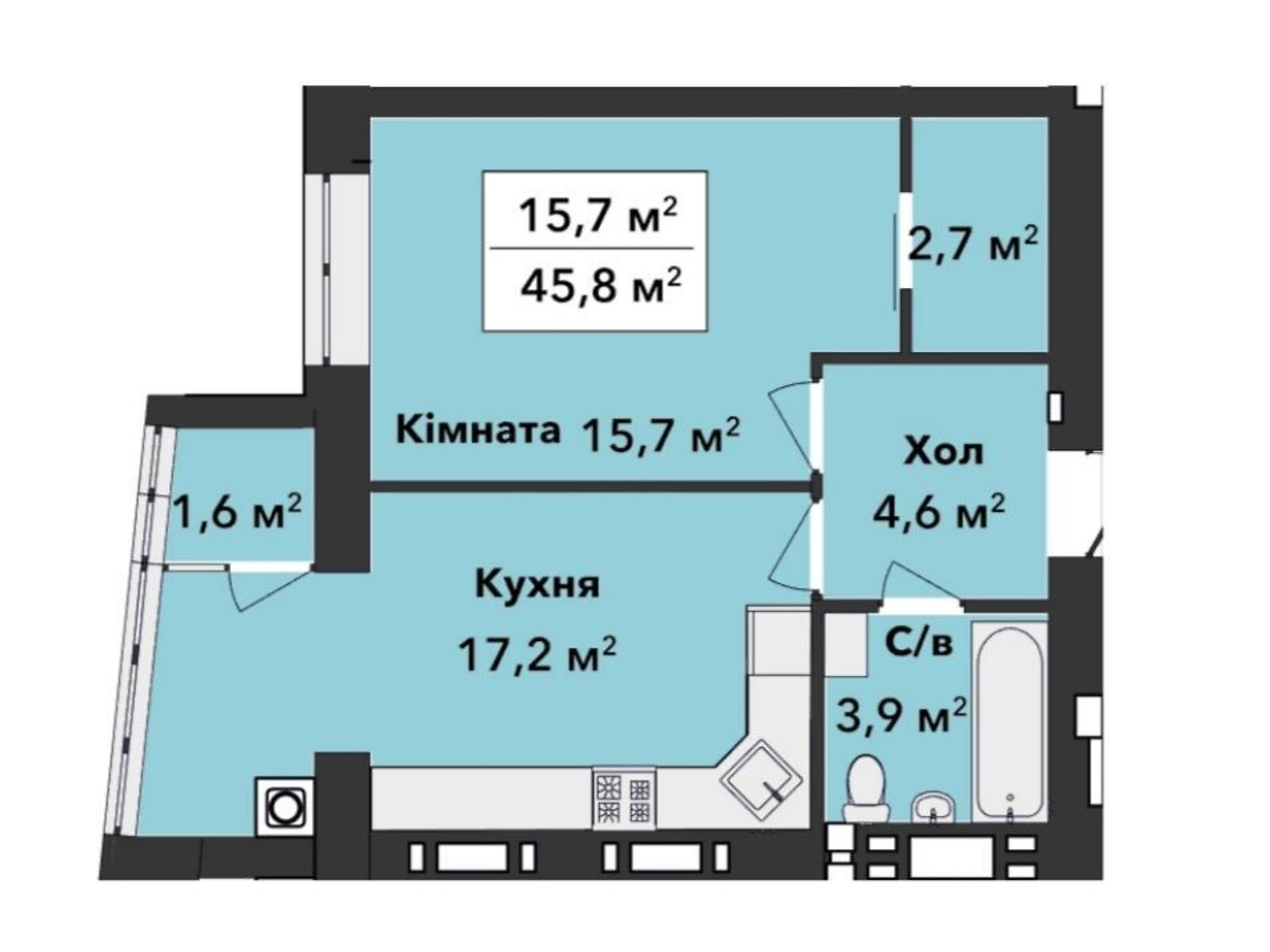 Продажа двухкомнатной квартиры в Хмельницком, на ул. Панаса Мирного, район Озёрный фото 1