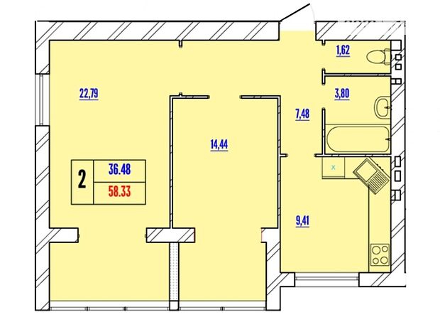 Продаж двокімнатної квартири в Хмельницькому, на шосе Старокостянтинівське 2/1Е, район Озерна фото 1 Продаж двокімнатної квартири в Хмельницькому, на шосе Старокостянтинівське 2/1Е, район Озерна фото 1