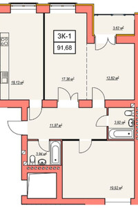 Продажа трехкомнатной квартиры в Хмельницком, на ул. Озерная 17, кв. 43, район Озёрный фото 2