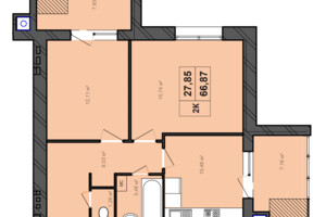 Продаж двокімнатної квартири в Хмельницькому, на просп. Миру 41/1, кв. 3, район Виставка фото 2