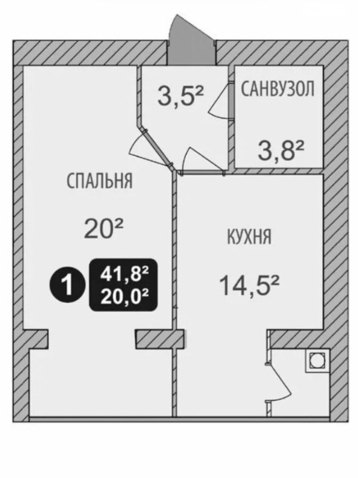 Продаж однокімнатної квартири в Хмельницькому, на вул. Озерна 14/1, район Виставка фото 1