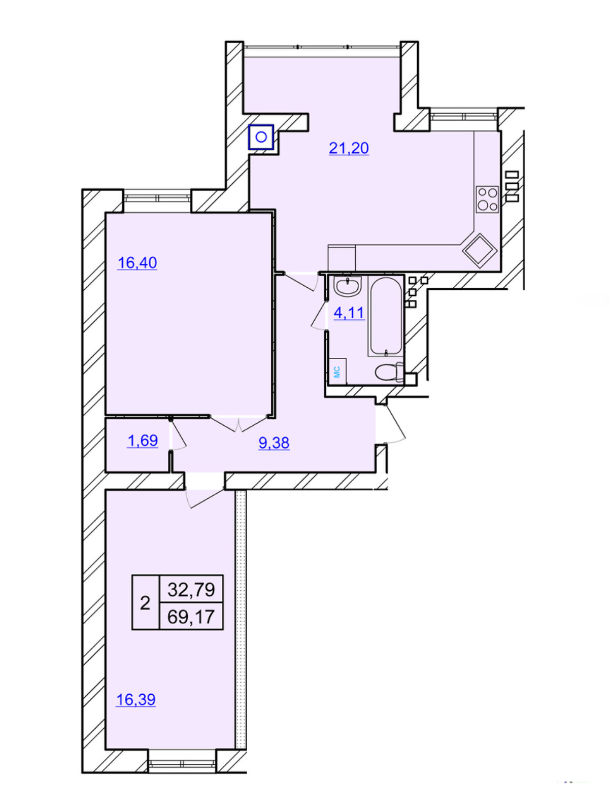 Продажа двухкомнатной квартиры в Хмельницком, на ул. Мазура Николая 18/1, район Заречье фото 1