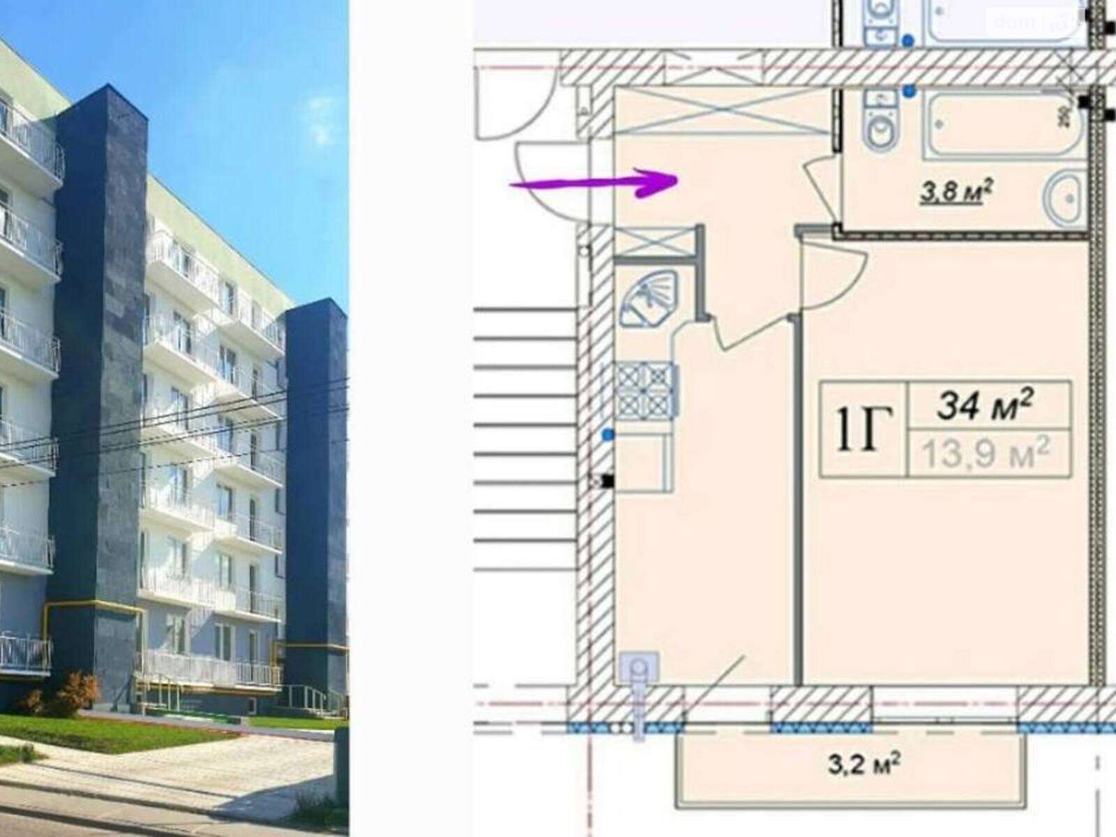 Продажа однокомнатной квартиры в Ходосовке, на ул. Феодосия Печерского 20, фото 1