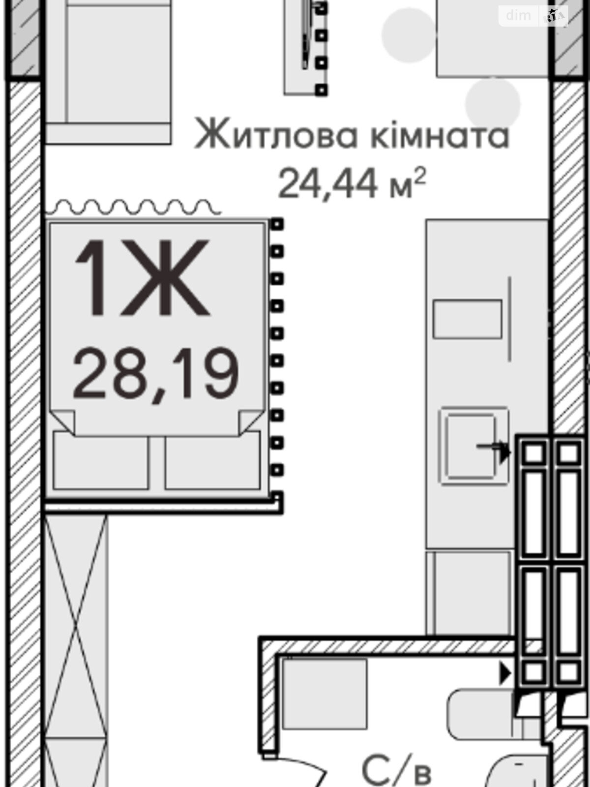 Продаж однокімнатної квартири в Ірпені, на вул. Достоєвського 1В, кв. 23, район Ірпінь фото 1