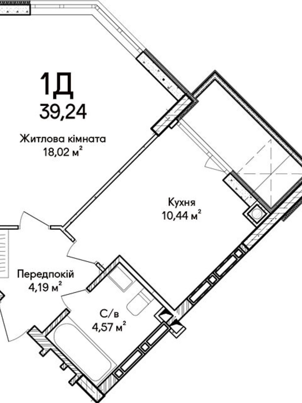 Продаж однокімнатної квартири в Ірпені, на вул. Ольги Кобилянської 1В/26, район Ірпінь фото 1