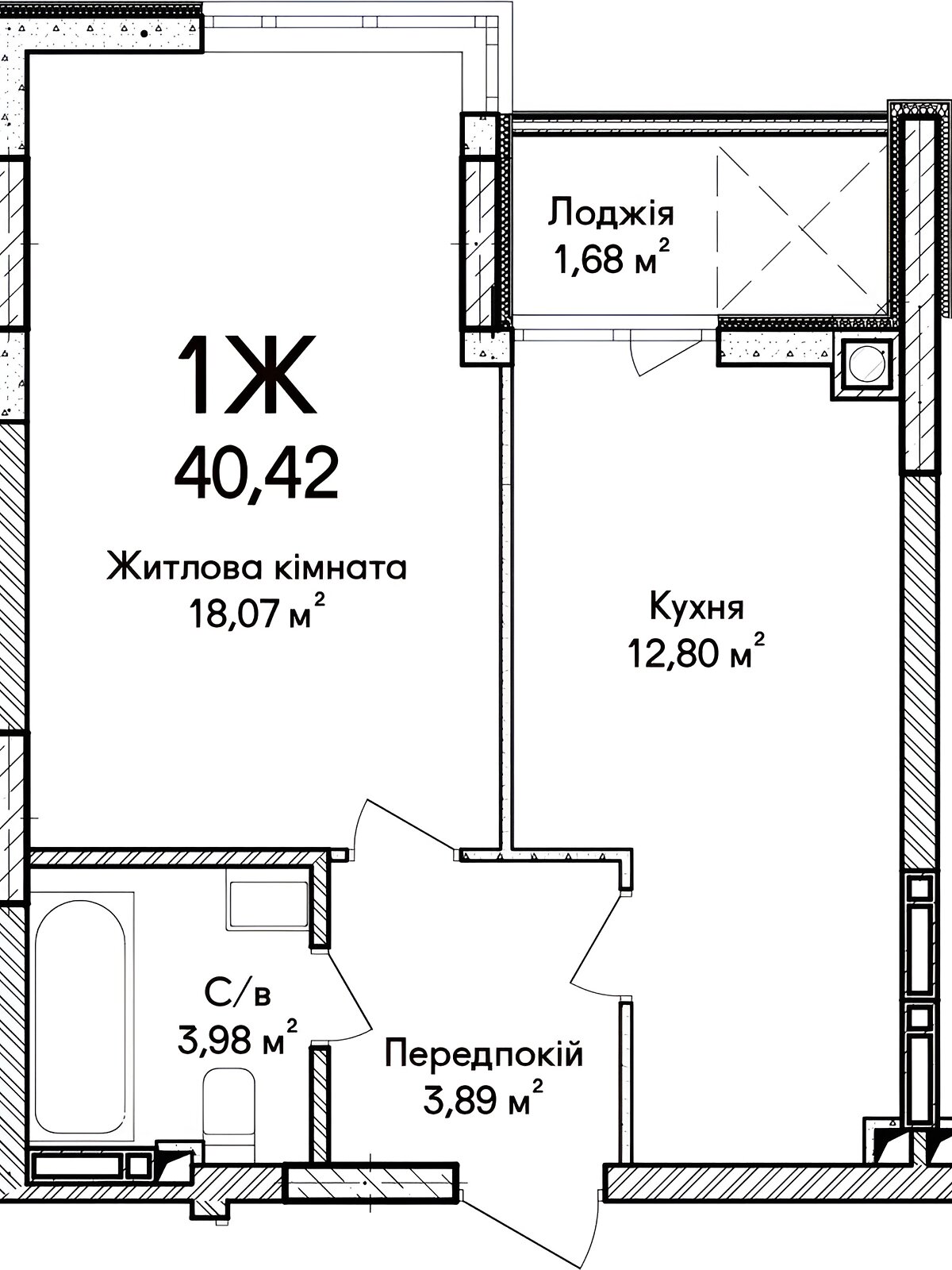 Продаж однокімнатної квартири в Ірпені, на вул. Ольги Кобилянської 1В/28, район Ірпінь фото 1