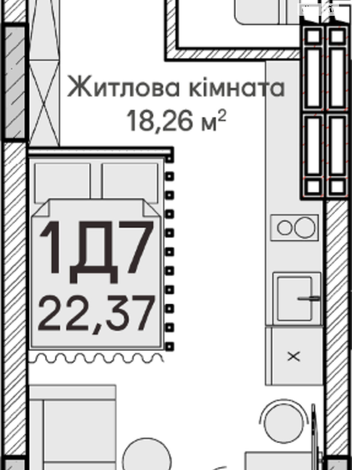 Продаж однокімнатної квартири в Ірпені, на пров. Озерний 72, район Ірпінь фото 1