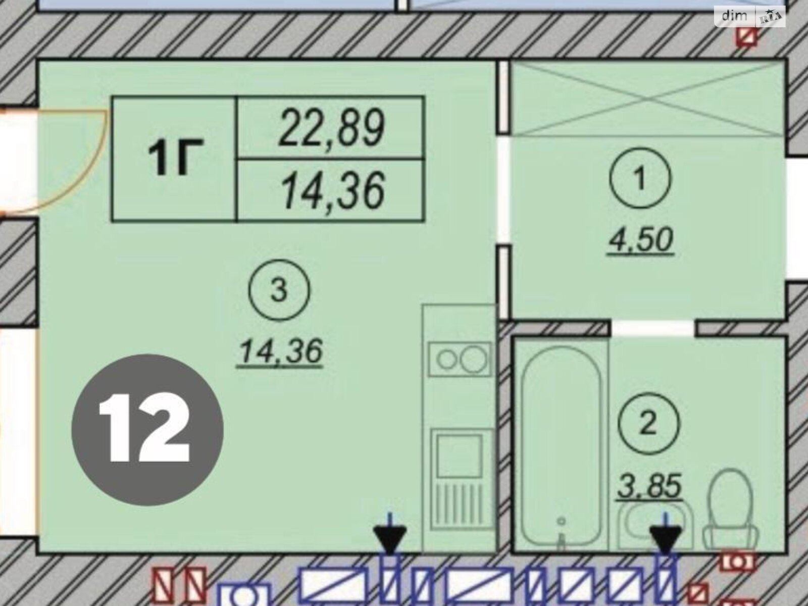 Продаж однокімнатної квартири в Ірпені, на вул. Соборна 2К/13, кв. 15, район Ірпінь фото 1