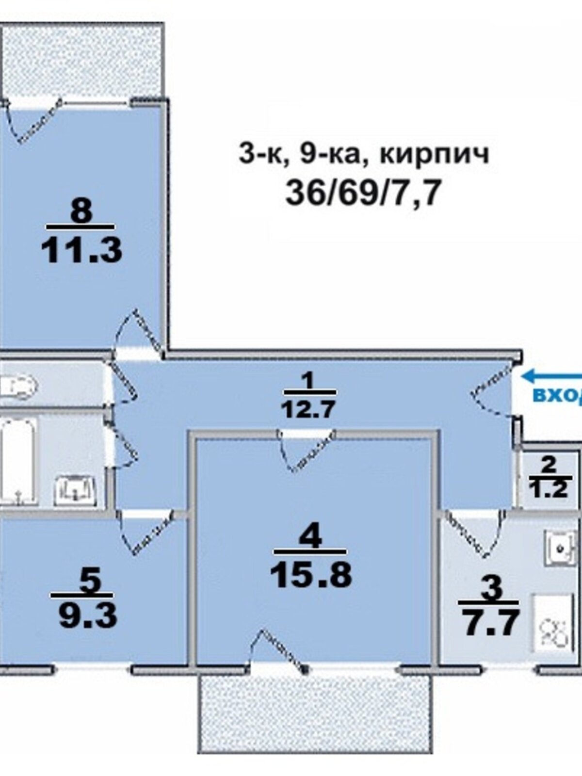 Продаж трикімнатної квартири в Ірпені, на вул. Ярославська, район Ірпінь фото 1