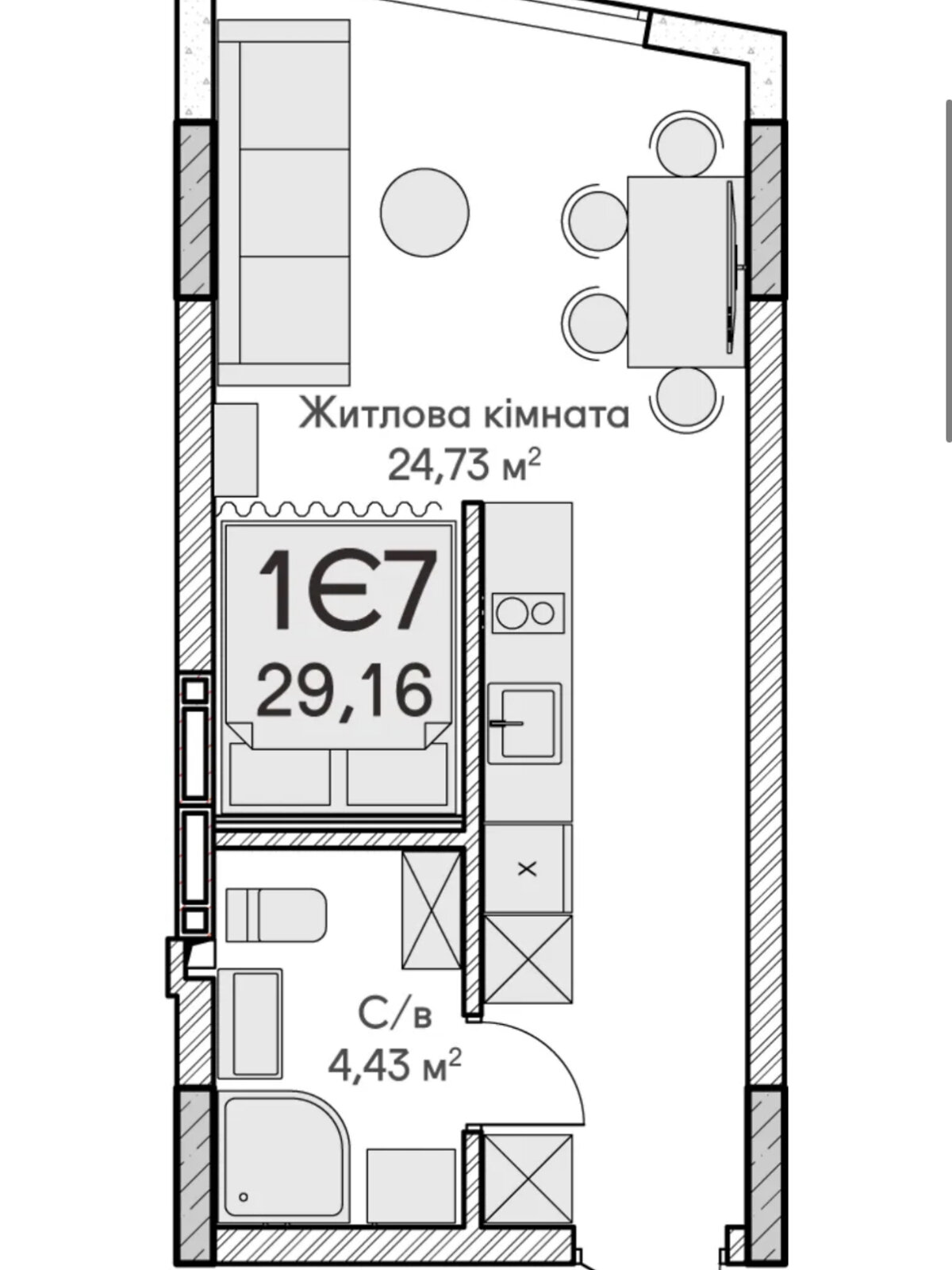 Продажа однокомнатной квартиры в Ирпене, на ул. Кобылянской Ольги 12, кв. 82, фото 1