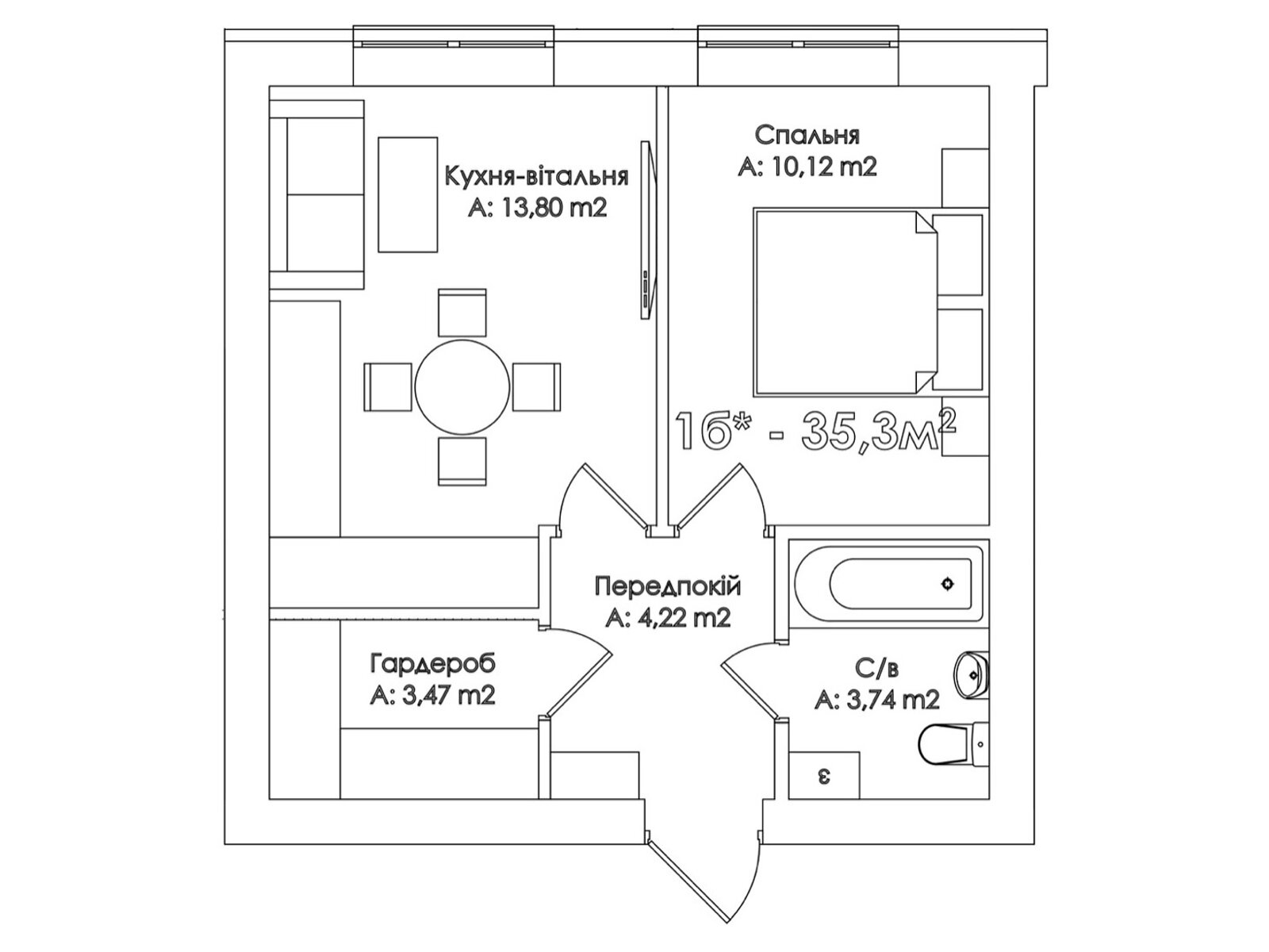 Продажа однокомнатной квартиры в Ирпене, на ул. Соборная 35, кв. 6, фото 1
