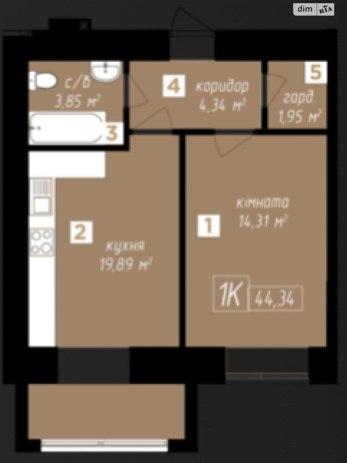 Продажа однокомнатной квартиры в Ивано-Франковске, на ул. Гетьмана Ивана Мазепы, район Бам фото 1