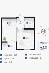 Продажа однокомнатной квартиры в Ивано-Франковске, на ул. Хоткевича Гната, район Братья фото 2