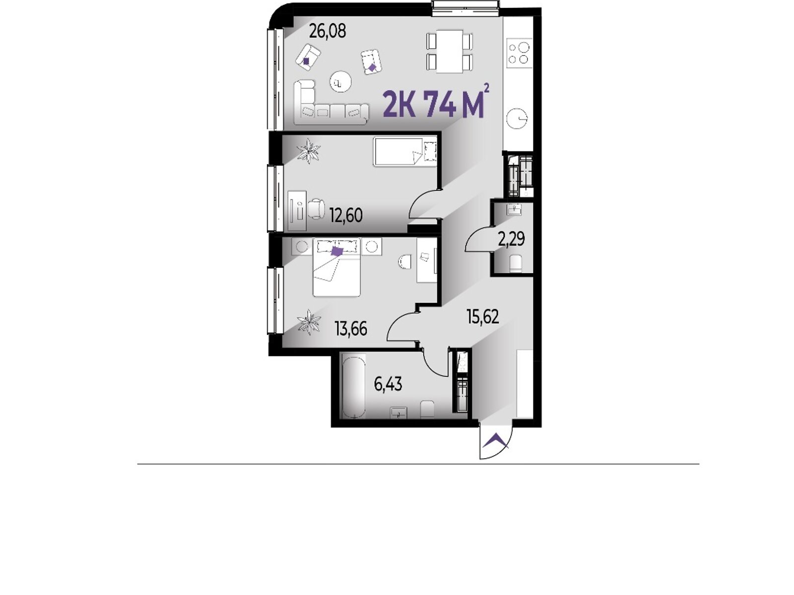 Продажа двухкомнатной квартиры в Ивано-Франковске, на ул. Гетьмана Ивана Мазепы 142, фото 1