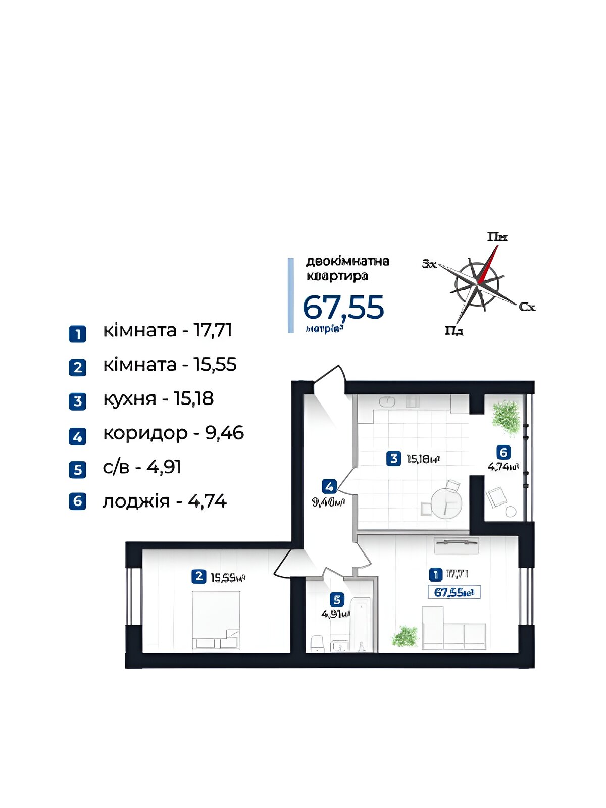 Продаж двокімнатної квартири в Івано-Франківську, на вул. Довженка О. 31В, район ЖК Винагородний фото 1 Продаж двокімнатної квартири в Івано-Франківську, на вул. Довженка О. 31В, район ЖК Винагородний фото 1