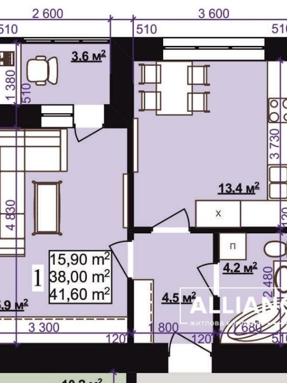 Продажа однокомнатной квартиры в Ивано-Франковске, на ул. Яблучная, район Каскад фото 1