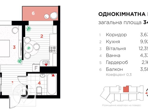 Продажа однокомнатной квартиры в Ивано-Франковске, на ул. Крайковского район Княгинин фото 1