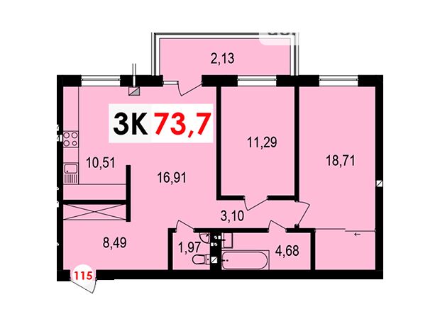 Продажа трехкомнатной квартиры в Ивано-Франковске, на ул. 24 Августа район Криховцы фото 1